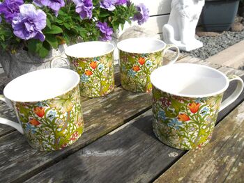 Set Of Four Gift Boxed Palace Mugs In William Morris Golden Lily Design, 9 of 12