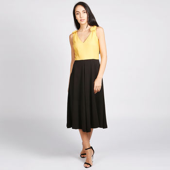 Bonbon 50s Style Dress Black Yellow, 4 of 5