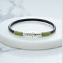 Personalised Sterling Silver, Leather And Silk Bracelet, thumbnail 7 of 8