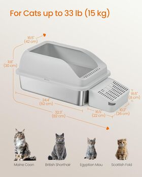 Stainless Steel Cat Litter Tray High Sided, 2 of 6