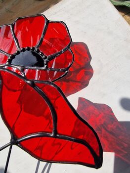 Red Poppy Glass Flower Bouquet, 4 of 6