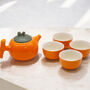 Orange Herbal Tea Set With Teapot And Four Tea Cups, thumbnail 3 of 6