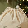 Personalised Wreath Sprig Christmas Canvas Gift Sack, thumbnail 3 of 3