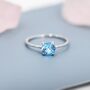Genuine Swiss Blue Topaz Ring In Sterling Silver, thumbnail 4 of 11