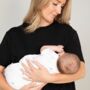 Women's Black Breastfeeding Oversized T Shirt, thumbnail 1 of 4