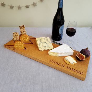 Engraved Oak Cheese And Cracker Board, 2 of 10