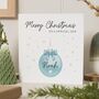 Personalised Blue Bauble Christmas Card For Son, thumbnail 1 of 7