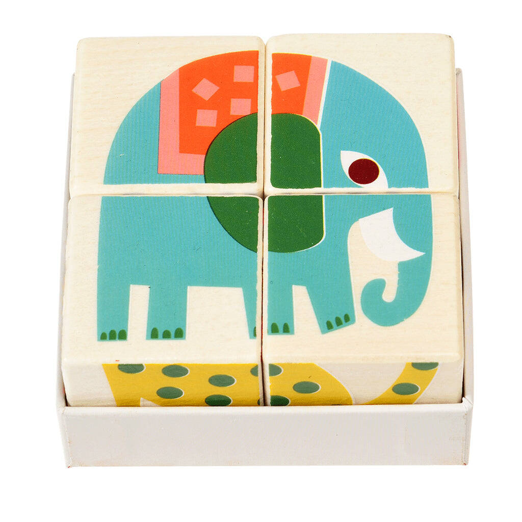 Wooden Cube Puzzle Animals Children's Stocking Filler By The Wedding of