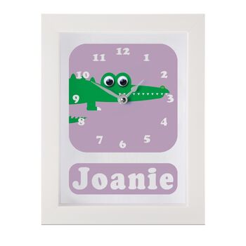Personalised Childrens Crocodile Clock, 7 of 9