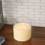 Three Flickering Wicks Glass Candle Battery Operated, thumbnail 1 of 10