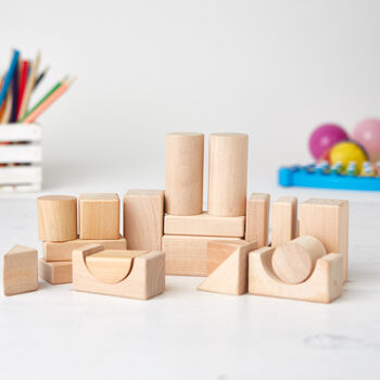 50pc Neutral Wooden Building Blocks, 2 of 4