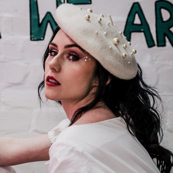 Handstitched Pearl Beret, 2 of 4