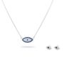 Blue Lucky Evil Eye Necklace And Earrings Set, thumbnail 2 of 7