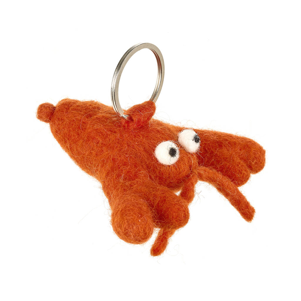 Image of Lobster Keyring Fair Trade Handmade Ocean Felt