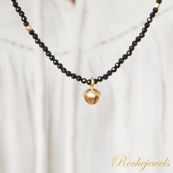 Black Spinel And Gold Charm Layering Necklace, 3 of 8