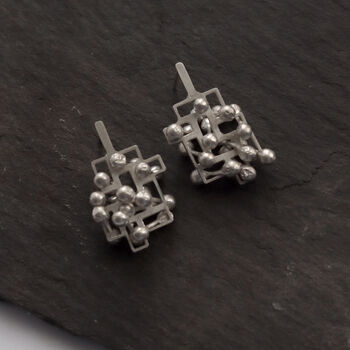 Mindfulness Calming Silver Stud Earrings, 6 of 7