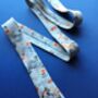 'Evolution' Silk Men's Tie Pale Blue Floral Design, thumbnail 1 of 5