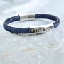 Personalised Men's Leather And Cotton Sliding Bar Bracelet, thumbnail 2 of 9