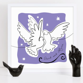 Personalised Matisse Doves Cut Out Drawing, 3 of 6