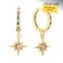 Cosima Gold Rainbow Star Huggie Earrings, thumbnail 1 of 3