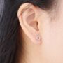 925 Sterling Silver Cz Heart Stud Earrings, thumbnail 6 of 7