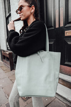 Personalised Real Leather Tote Bag, 9 of 12