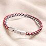 Men's Stainless Steel And Red Ball Chain Bracelet, thumbnail 1 of 2