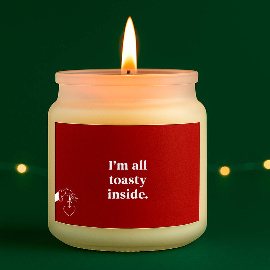 I'm All Toasty Inside Candle • Clear Glass Jar Scented Candle • Christmas •Winter Holiday Home Décor • Secret Santa • Gift For Home • Boxed, 1 of 2