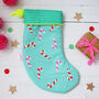 Personalised Candy Cane Bright Christmas Stocking, thumbnail 3 of 7