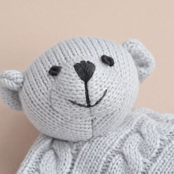 Personalised Teddy Knitted Comforter, 5 of 6