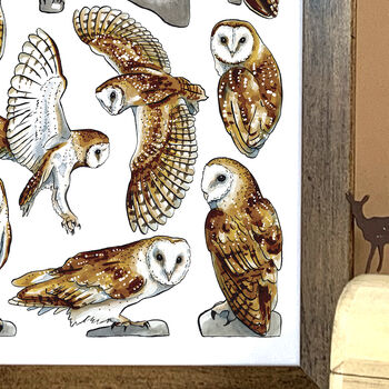 Barn Owls Watercolour Art Print, 4 of 7
