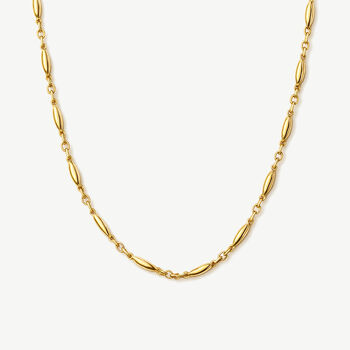 Dainty Fine Bean Women's Chain Necklace In 18k Gold, 3 of 4