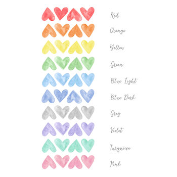 Watercolour Hearts Wall Stickers, 2 of 12