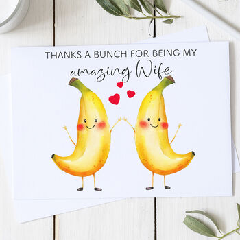 Personalised Banana Birthday Wife Card, 2 of 2