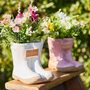 Mr And Mrs Set Of Two Welly Planters Wedding Gift, thumbnail 1 of 6
