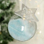 Personalised Born In Blue Glass Bauble, thumbnail 2 of 2