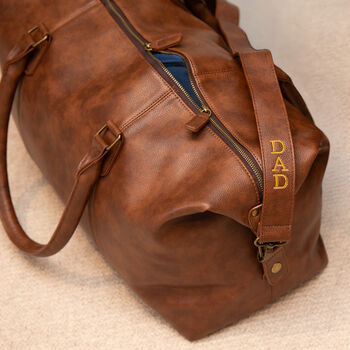Personalised Nu Hide Holdall With Strap Embroidery, 6 of 11