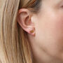 Gold Plated Lotus Flower Stud Earrings, thumbnail 2 of 3