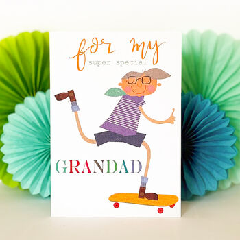Skateboard Grandad Greetings Card, 4 of 5