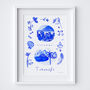 Scenes Of Tenerife Blue Tile Inspired Travel Print, thumbnail 12 of 12