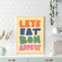 Let's Eat Bon Appetit Pastal Kitchen Art Print, thumbnail 3 of 3