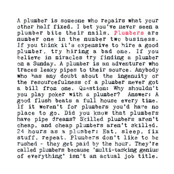 Plumber Gift, Plumbing Quotes Print, 3 of 7