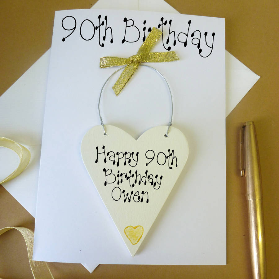 personalised 90th birthday card by country heart 