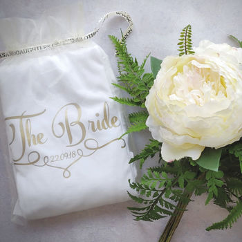 Personalised Forget Me Not Wedding Dressing Gown, 4 of 6