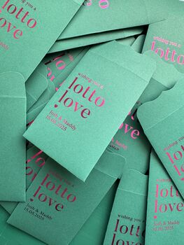 Lotto Love Wedding Favour Lottery Ticket Holder Set Of 10, 4 of 8
