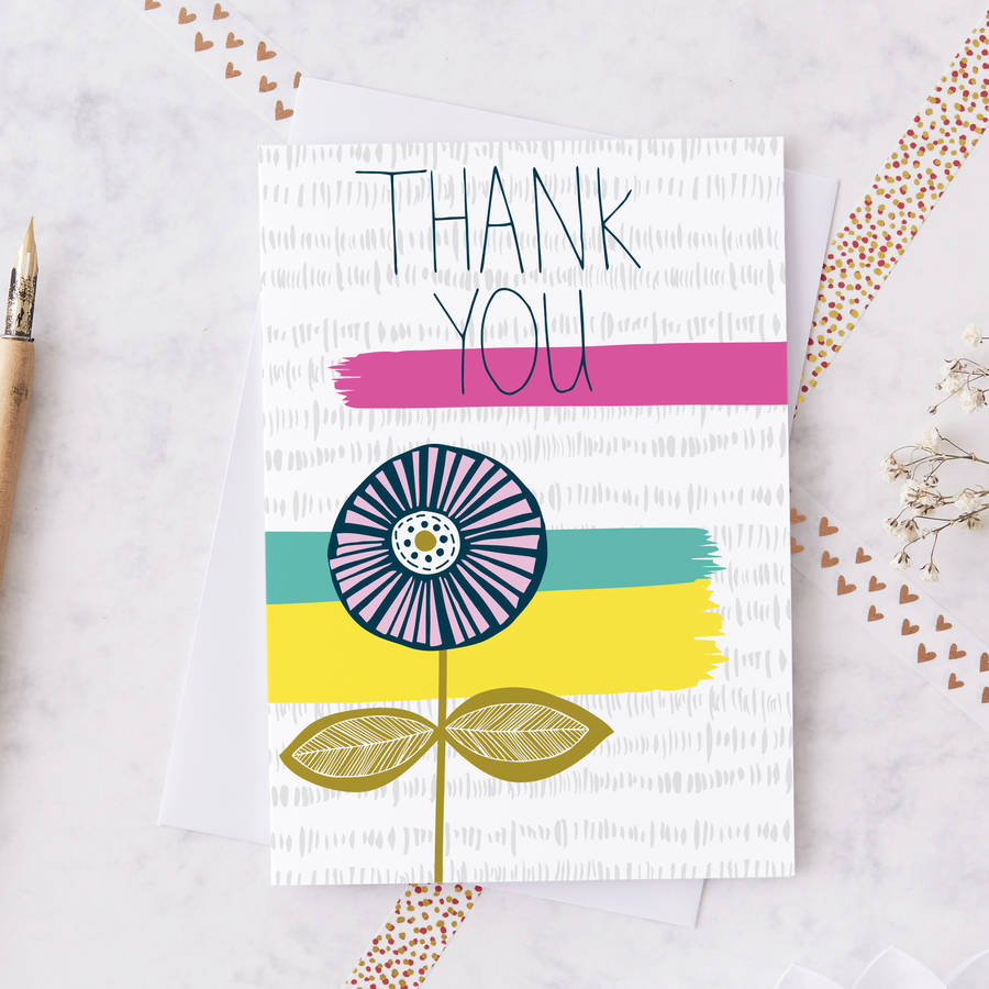 Floral Thank You Greetings Card