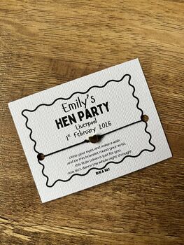 Personalised Hen Party Bracelets / Bride Wish Bracelet, 3 of 3