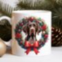 Personalised German Shorthaired Pointer Christmas Wreath Dog Mug A, thumbnail 1 of 2