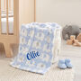 Personalised Blue Elephant Fleece Baby Blanket, thumbnail 1 of 5