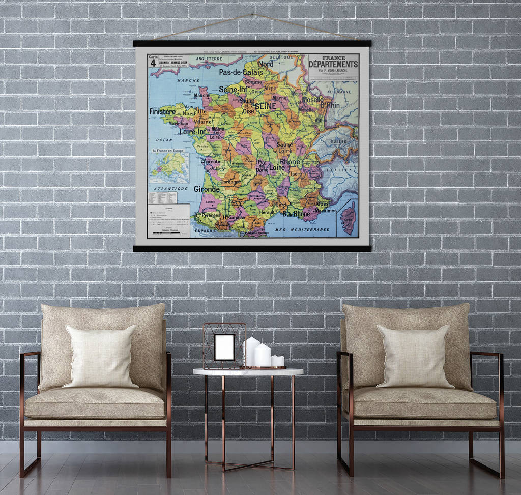 French Cotton Map Print Of France By Lime Lace